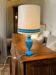 Tall vintage table lamp in blue ceramic / floor lamp