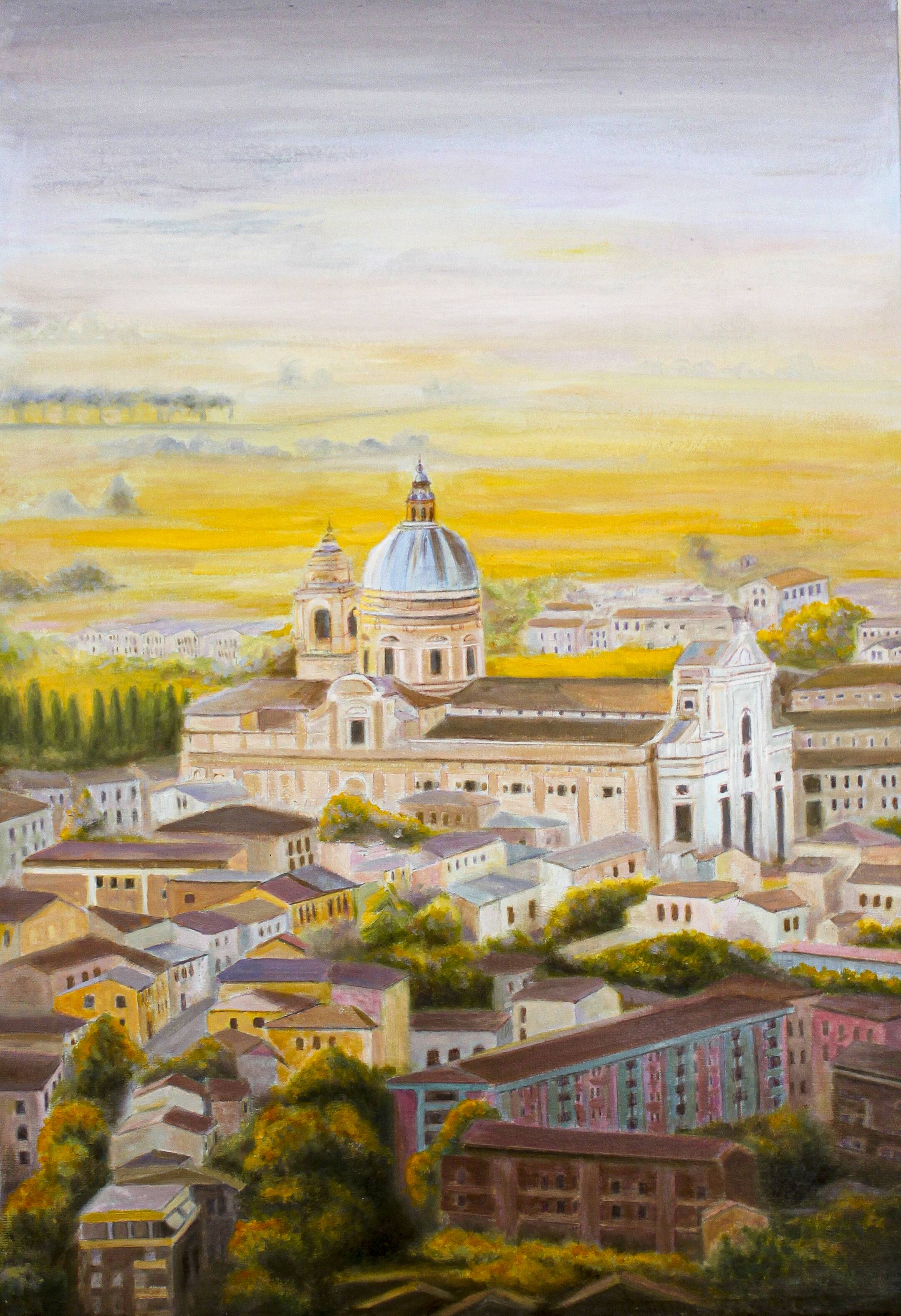 Painting of oil from Asís in Italia. Oleo de Asís.