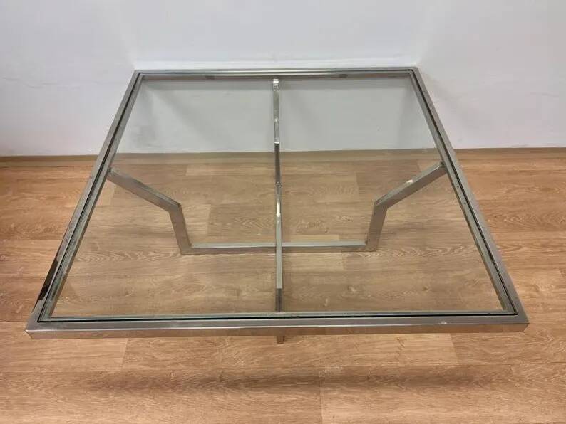 Mid century design XXL Jean Charles Maison Coffee Table Chrome - 1970s