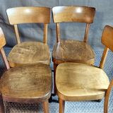 Set 4 chaises bistrot "Classic" de Horgen-Glarus Suisse années 50