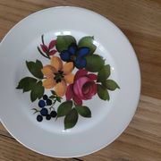 6 assiettes creuses vintage, motif floral