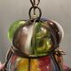 Murano glass multicolored wrought iron light pendant latern, 1950s