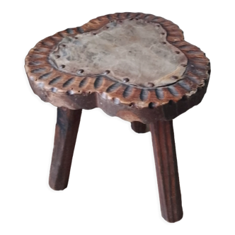 Tabouret tripode bois