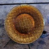 Textured Amber Glass Dessert Plates