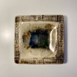 Voldemar Volkoff signed Vallauris glazed stoneware dish