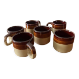 Lot de 6 tasses à moka grés vernissé