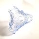 Vintage 1920s blue pressed-moulded glass bowl dish defect