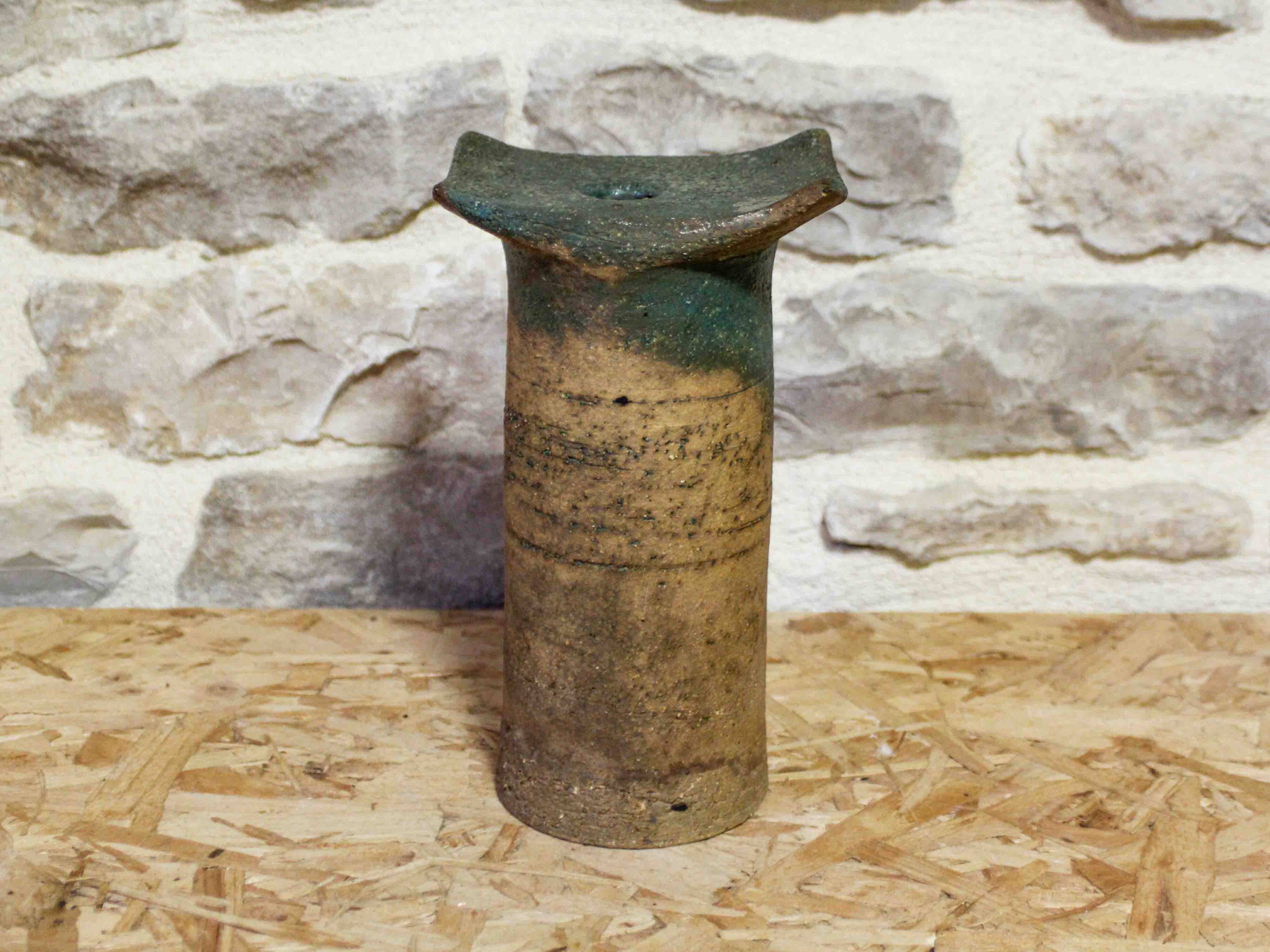 Single-flower vase in ceramic by Claude and Jean Bersoux