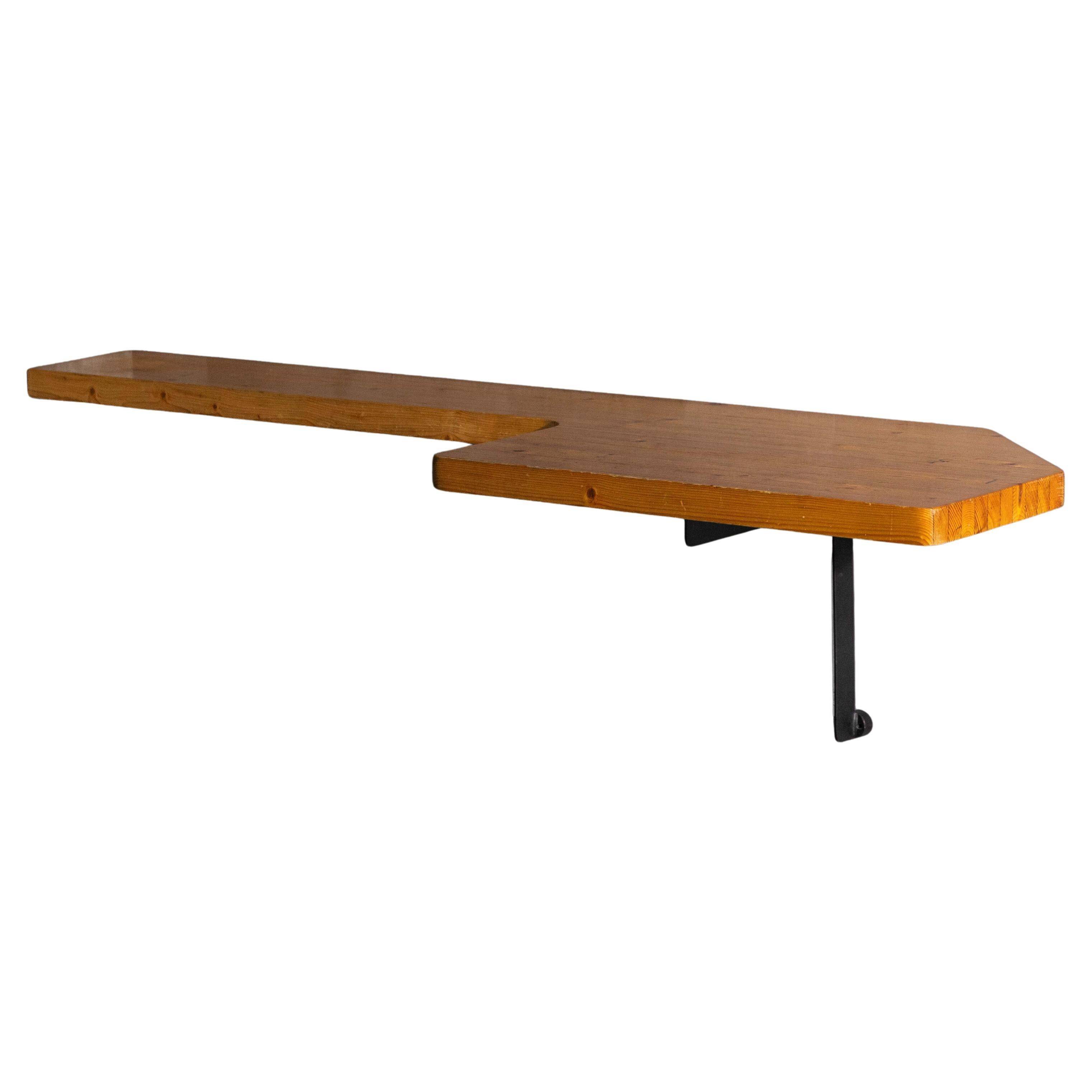 Wall-mounted console table by Charlotte Perriand, France, 1950s