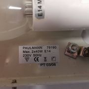 Applique Paulmann avec abat-jour en verre opalin blanc
