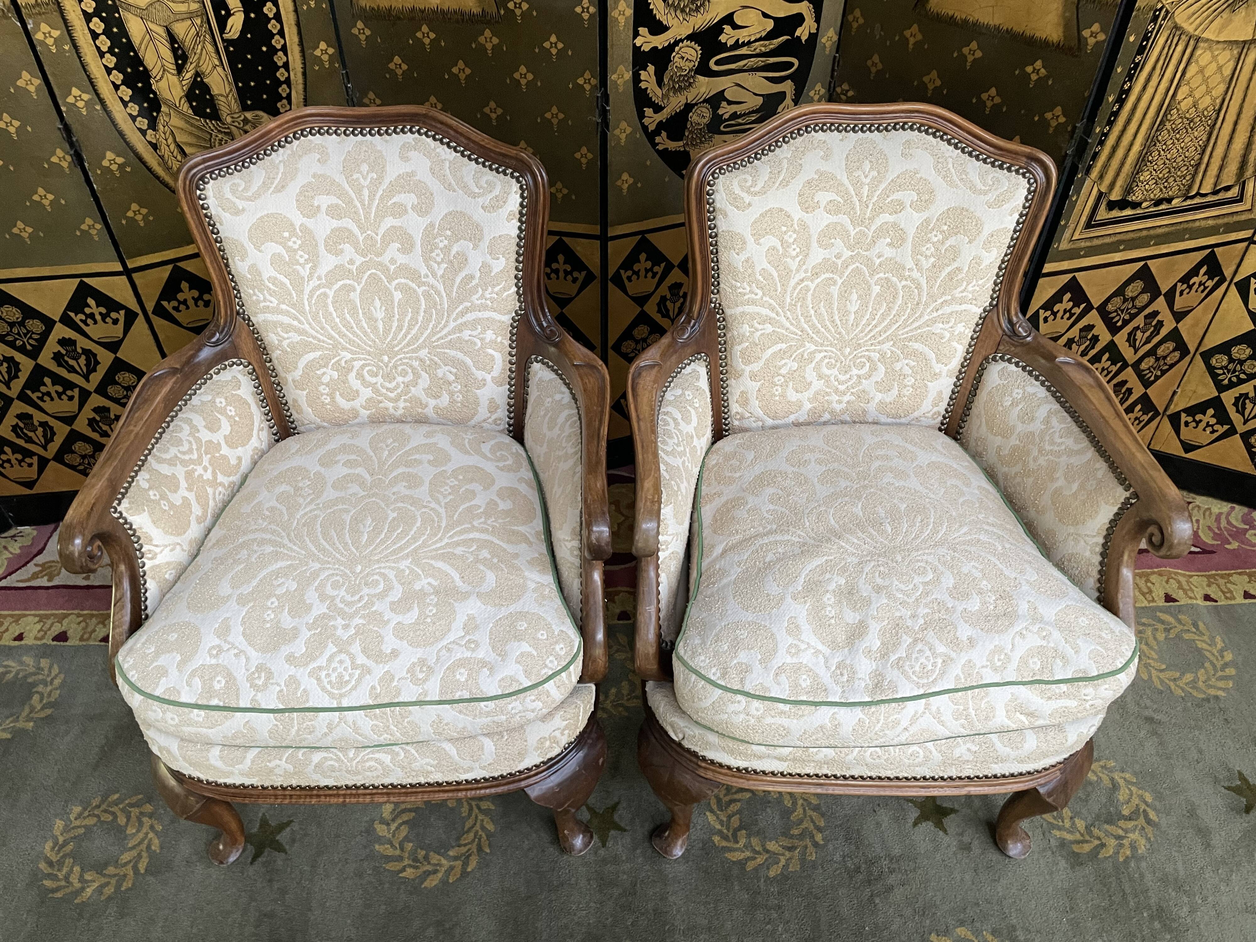 Pair of English armchairs