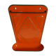 Orange enamelled kitchen utensil door
