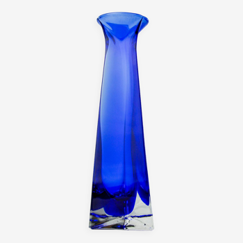 Soliflore Sommerso blue in Murano glass, Italy, 1970