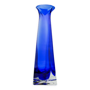 Soliflore Sommerso blue in Murano glass, Italy, 1970