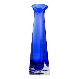 Soliflore sommerso bleu en verre de murano, italie, 1970