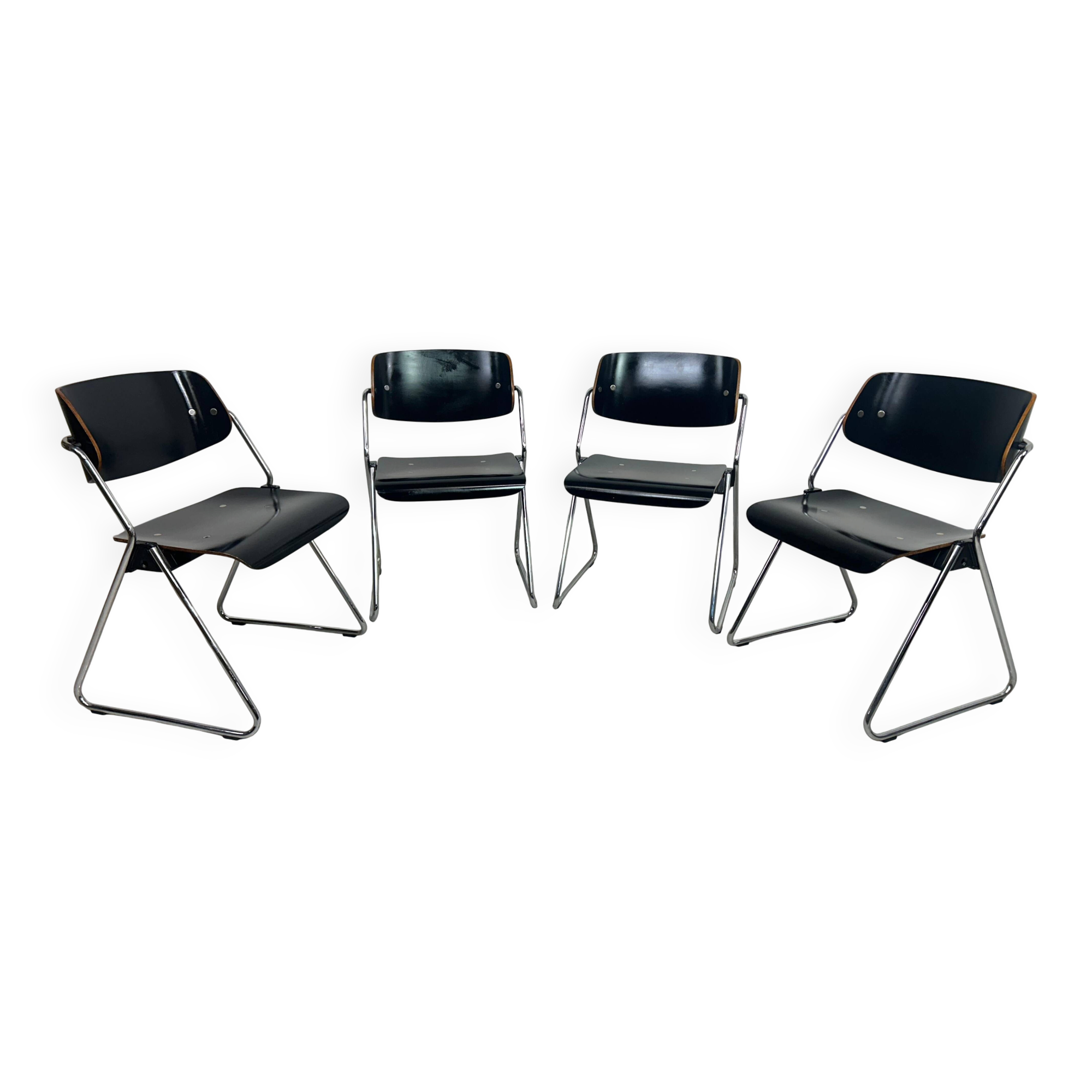 Mid-century modern dining chairs no. 614/3 by Klaus Franck for Wilkhahn