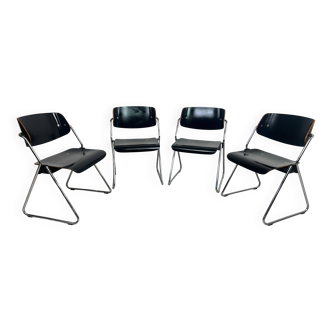 Mid-century modern dining chairs no. 614/3 by Klaus Franck for Wilkhahn