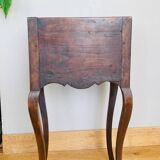 Louis XV bedside table or snack table, 18th century, quadrilobed side openings