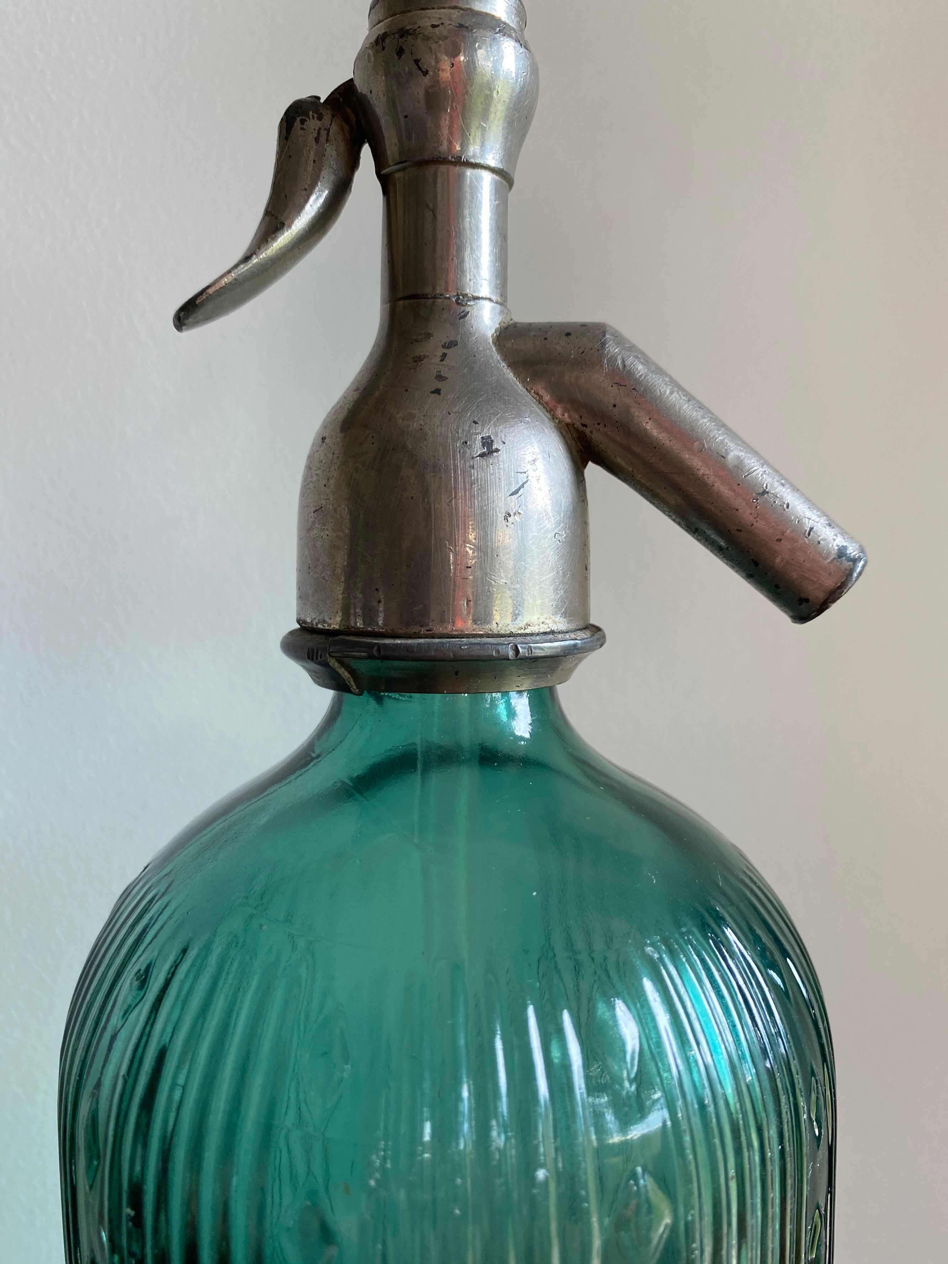 Old green siphon Lerida Spain