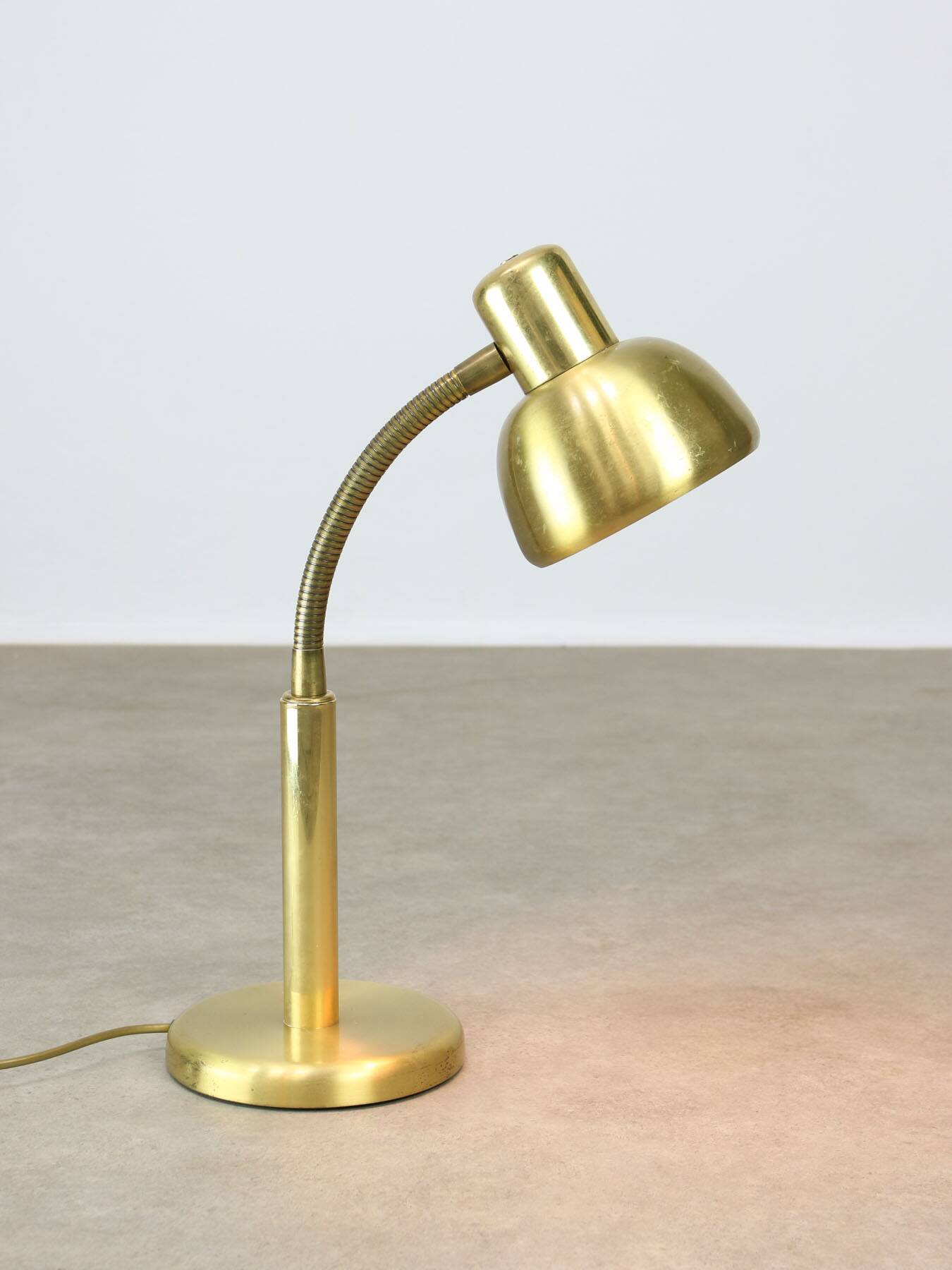 Vintage Italian Brass Gooseneck Table Lamp