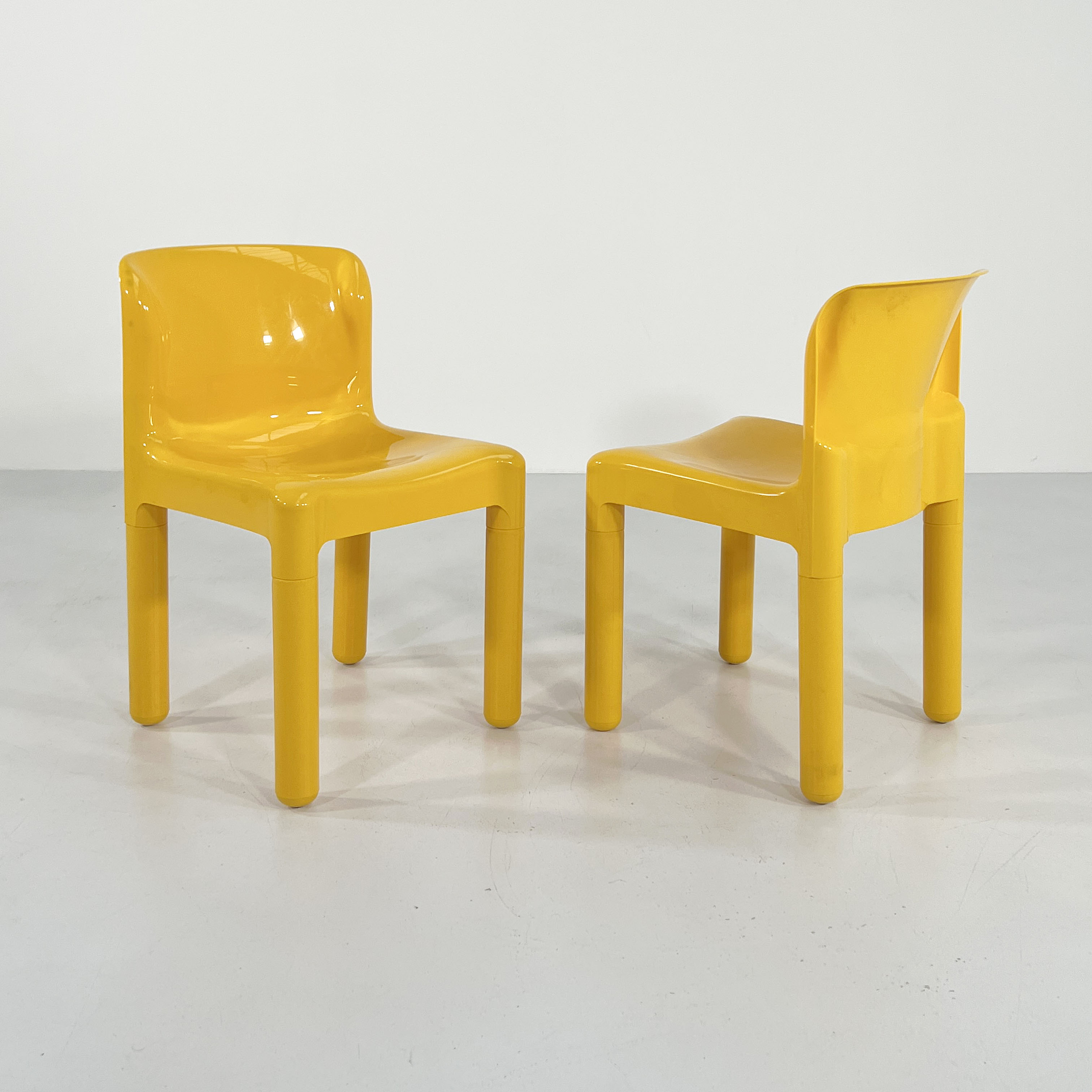 Yellow chair model 4875 by Carlo Bartoli for Kartell, 1970