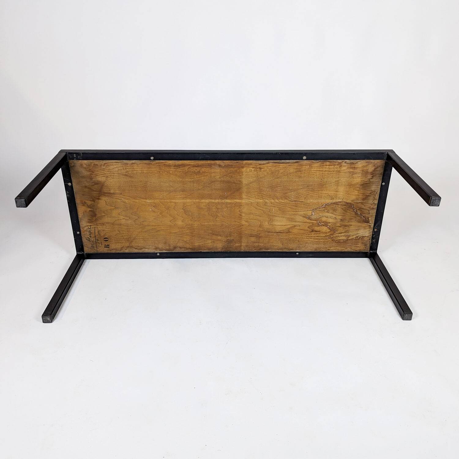 Three nesting tables in orange ceramic, attributed to Roger Capron, 1960