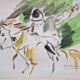 Mathilde de Boisboisel (Born in 1945) Oil on canvas - The Polo Player