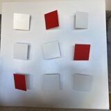 Applique tableau Métalo de Dix heures Dix blanche et rouge