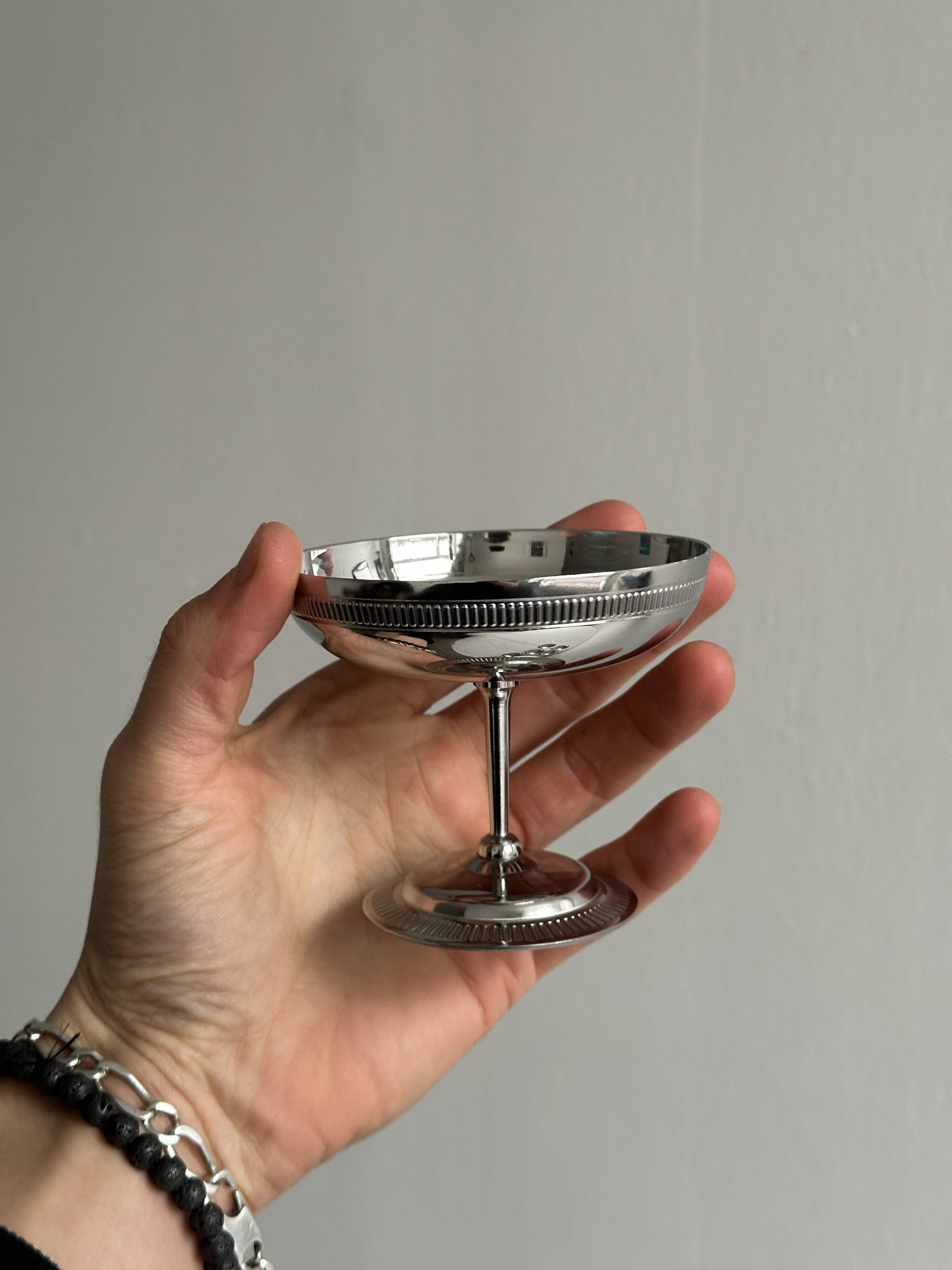 Set of Letang Remy style stainless steel footed cups