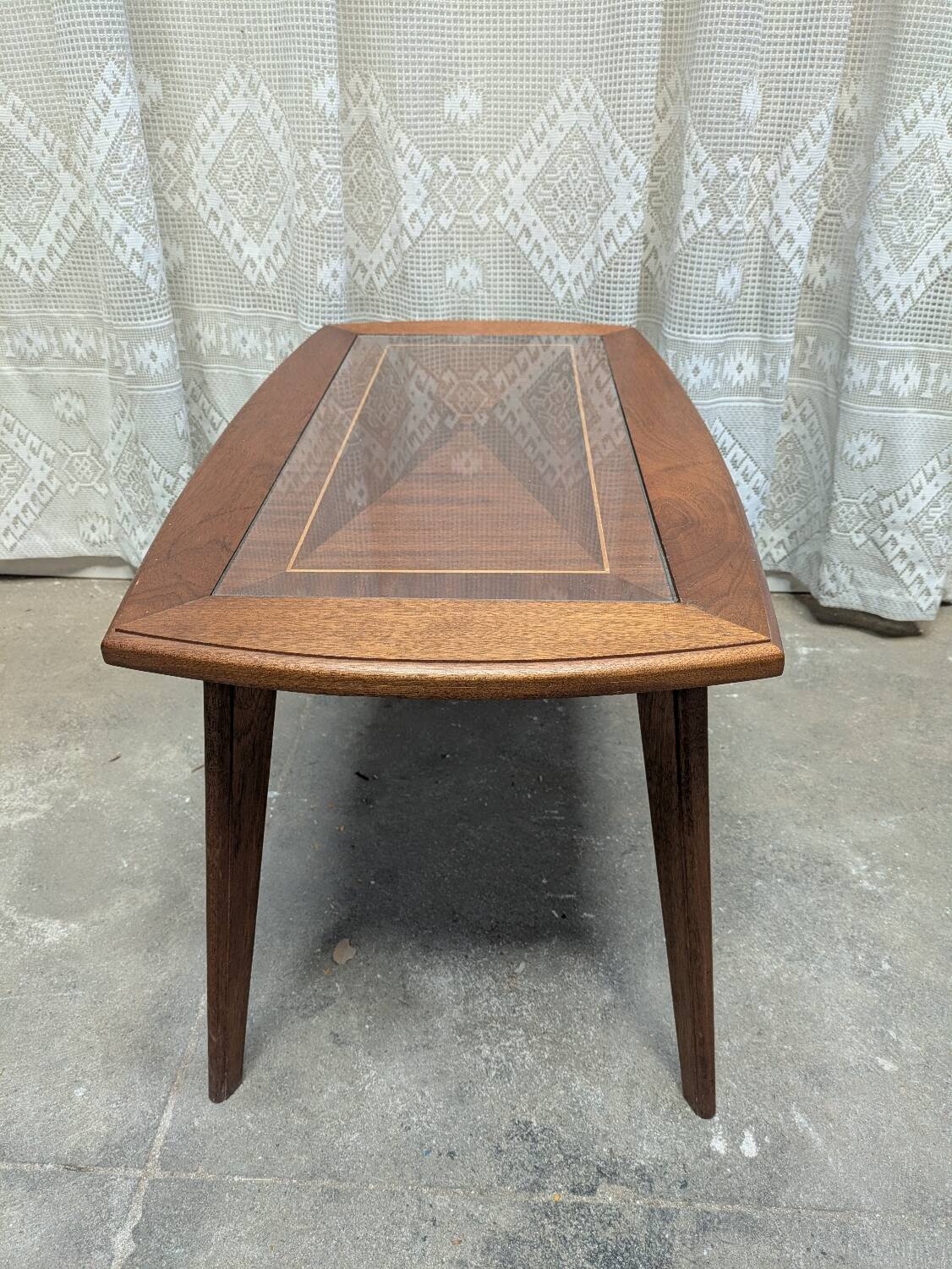 Wood and glass coffee table