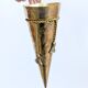 Vintage Brass Wall Cornet Vase Twisted Cord Pompons Bouquet Holder
