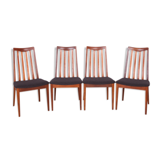 Fabric and Teak Dining Chairs by Leslie Dandy for G-Plan, 1960s, Set of 4