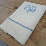 Antique linen/mixed sheet with embroidery