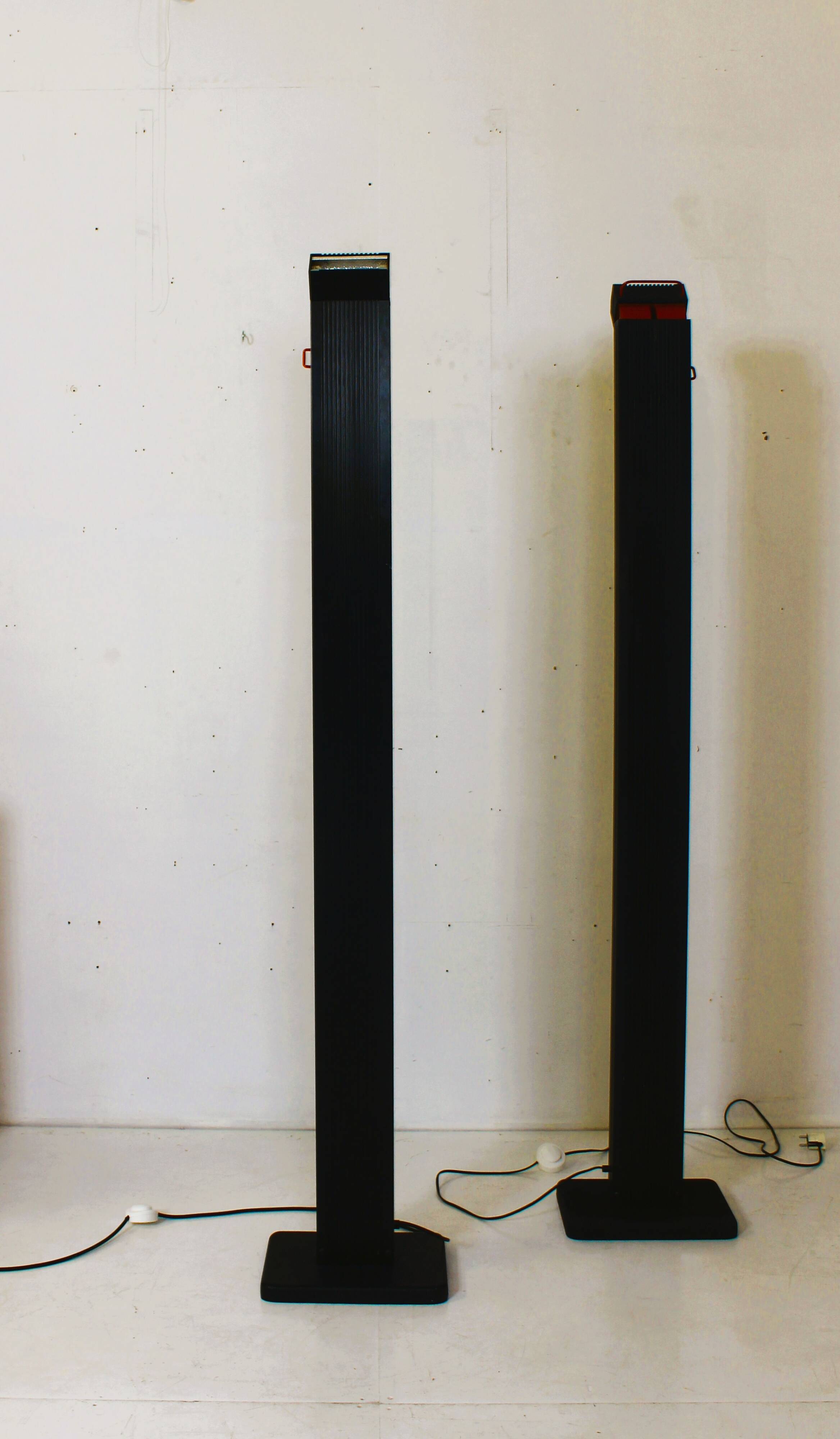 Pair of vintage Italian floor lamps "Zagar" by Silvio Carpani for Stil