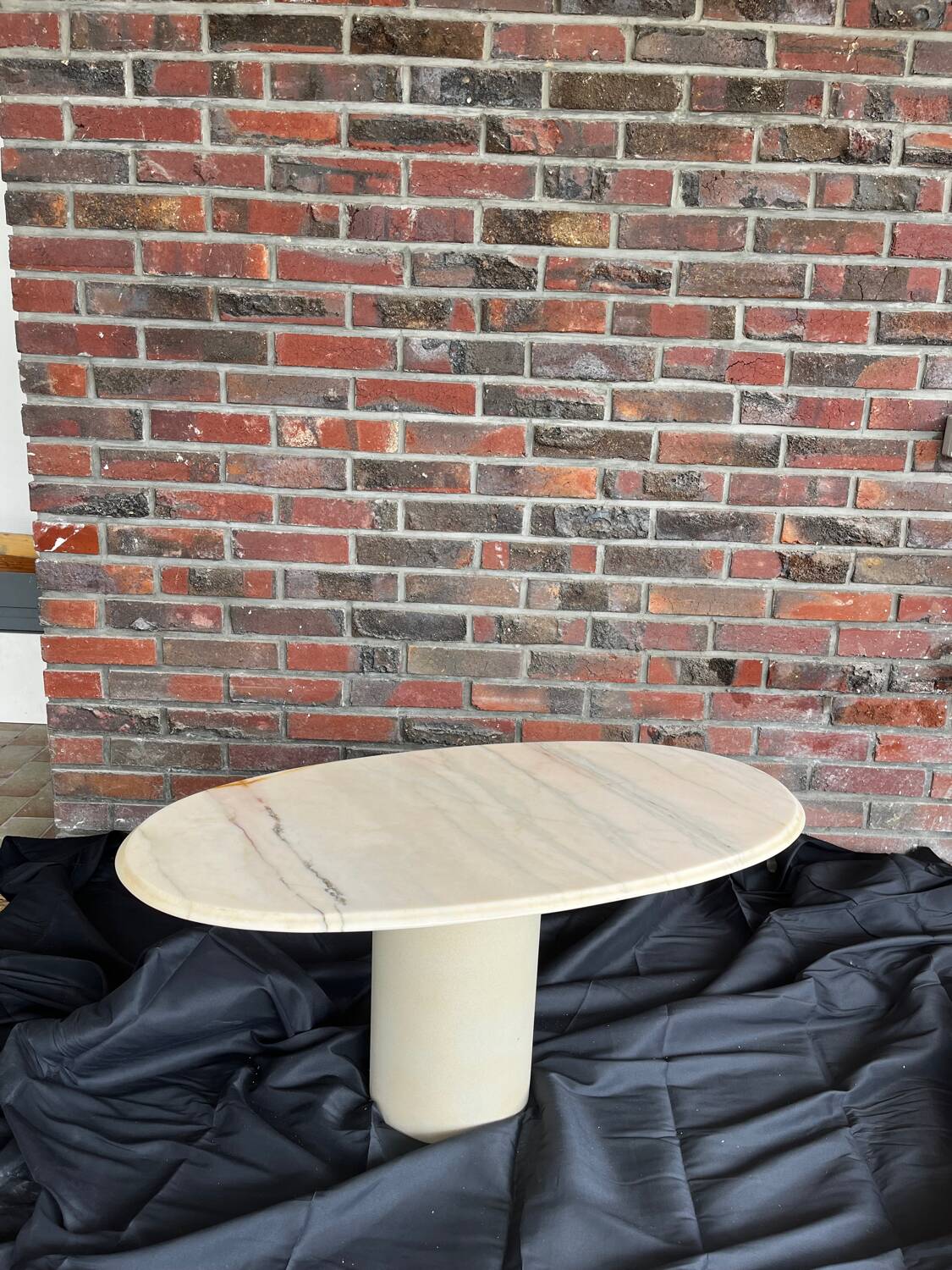 Marble and steel coffee table