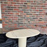 Marble and steel coffee table