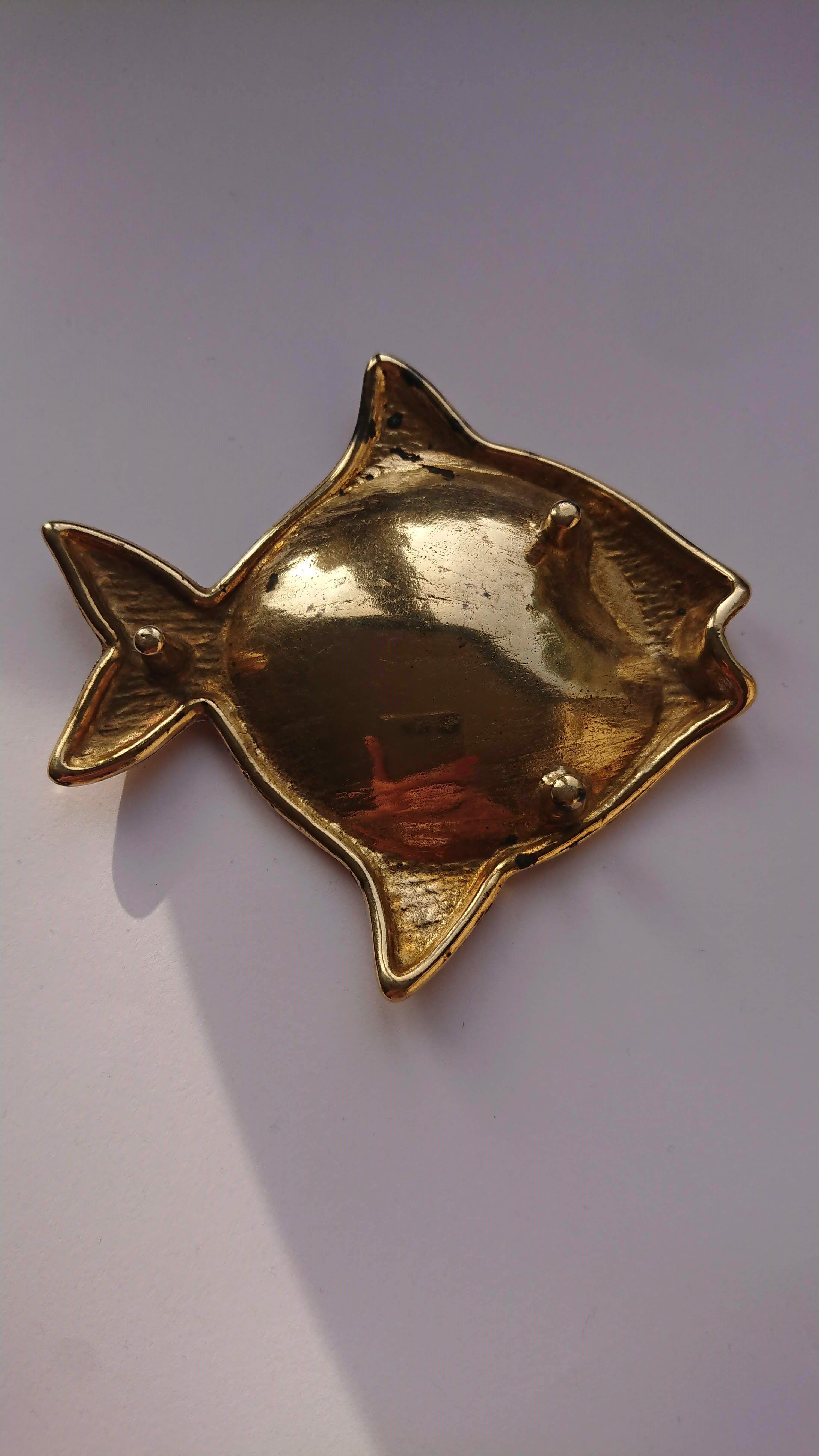 Fish brass trinket bowl