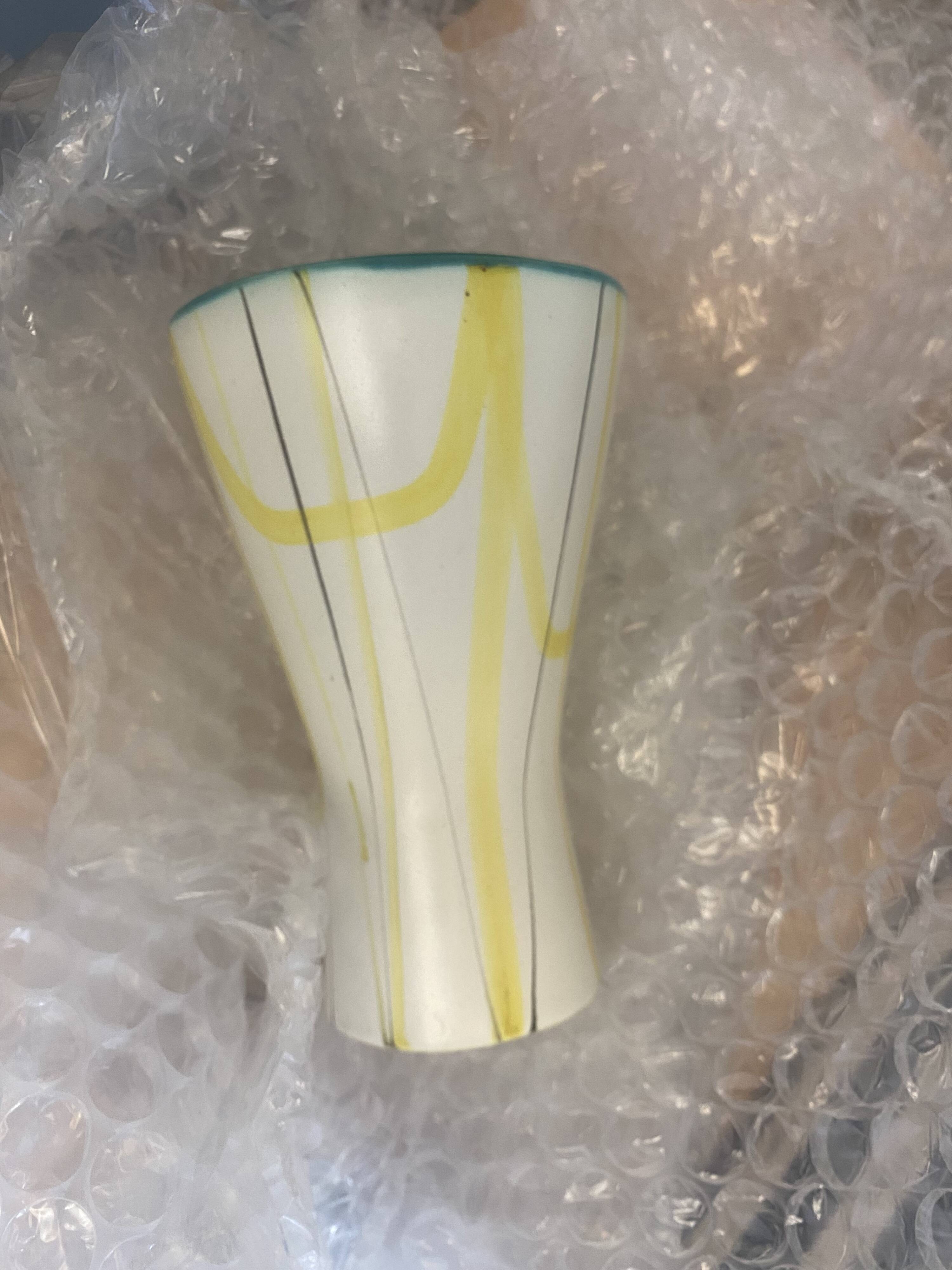 Roger Capron signed horn-shaped vase