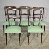 Set of 4 beech wood chairs from the 1950s