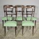 Set of 4 beech wood chairs from the 1950s