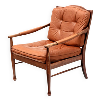 Fauteuil vintage en cuir d'Ulferts Suède fabriqué dans les années 1970