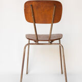 Vintage chair, wood and metal chair, old industrial chair, school, vintage bar décor, loft, flesh, industrial flesh