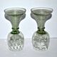Roemer old rhine wine glass in light green white enamelled blown glass