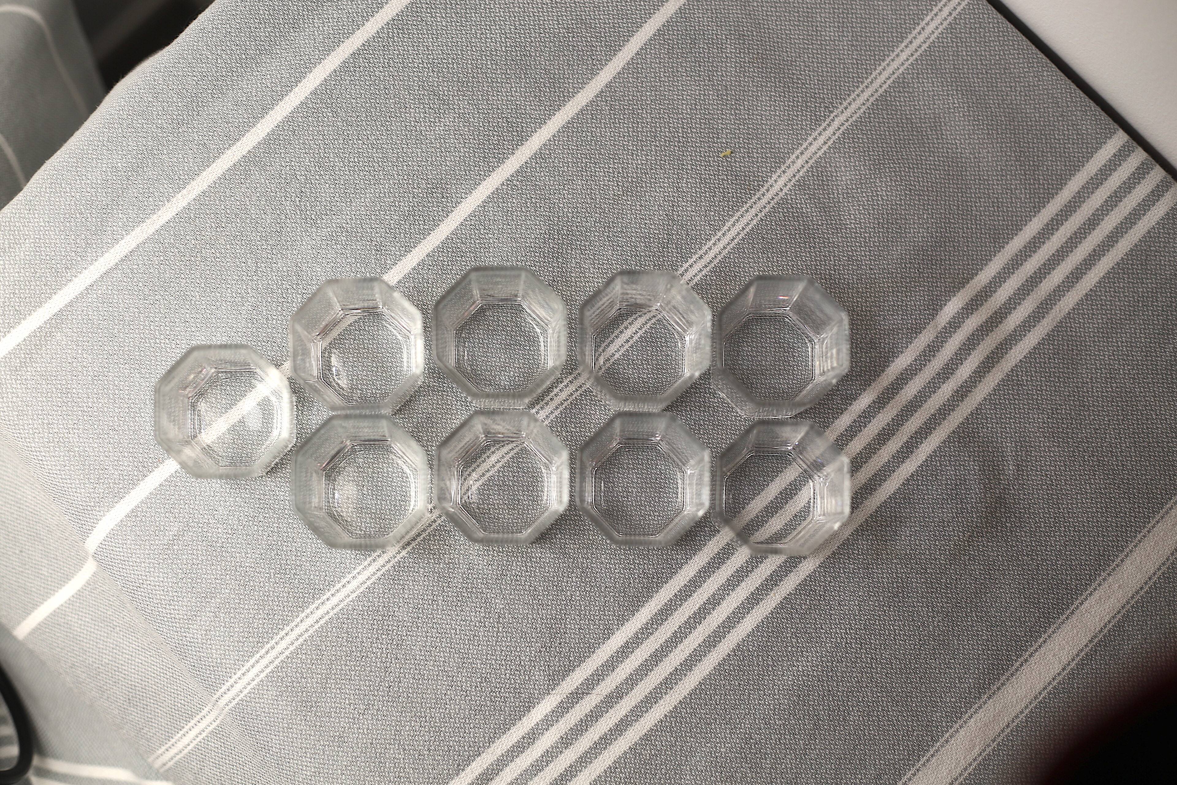 Mini octagonal shot glasses