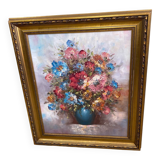Tableau huile sur toile bouquet