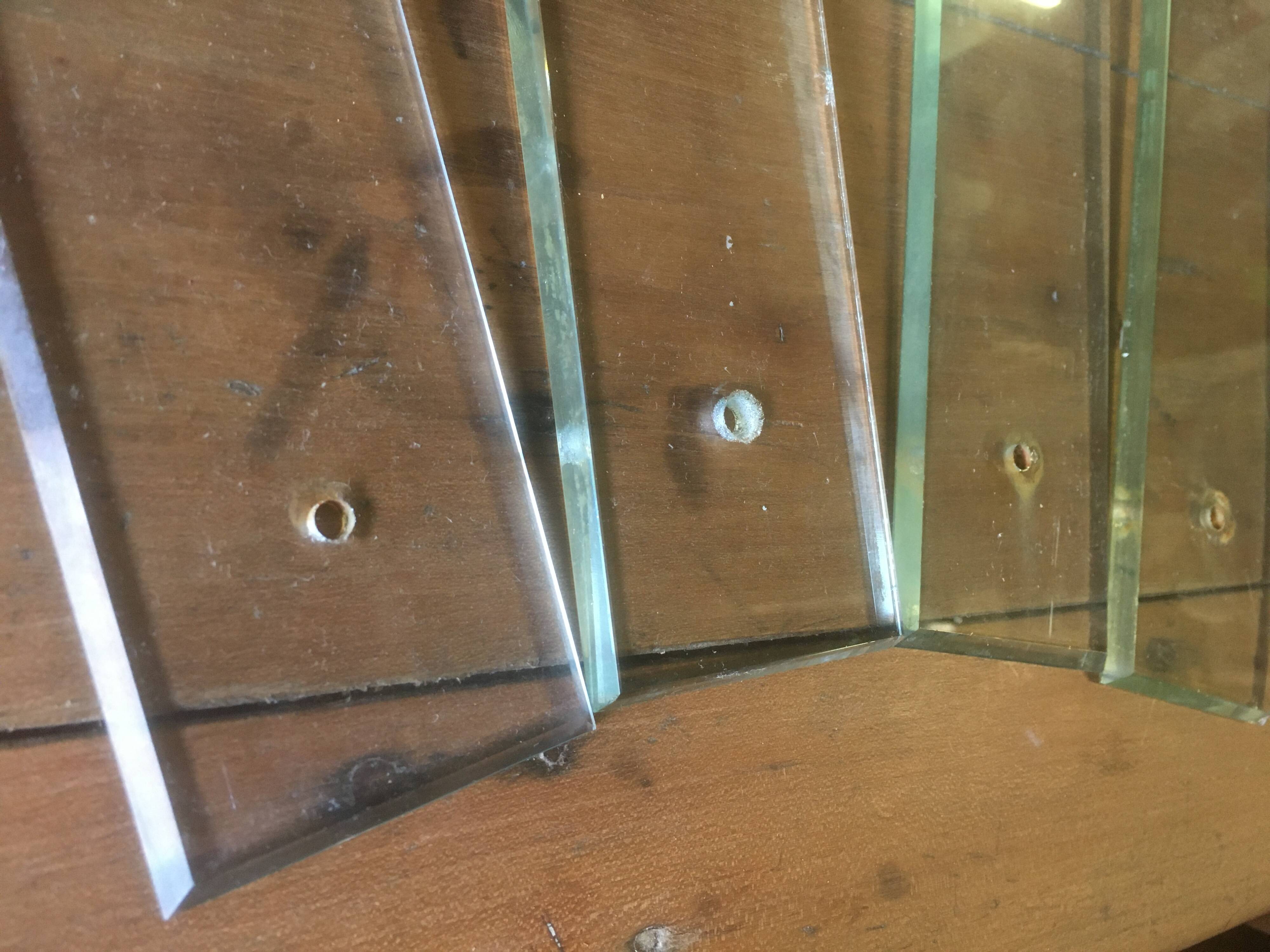 Lot de 4 plaques de propreté en verre biseauté GM