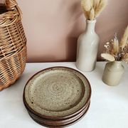 Set of 5 dessert plates by Jean Tessier, Le Cep, in pyrite stoneware.
