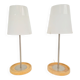 Vintage Basisk Table Lamp in Birch and Glass by Wiebke Braash for Ikea, 2000s, Set of 2