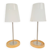 Vintage Basisk Table Lamp in Birch and Glass by Wiebke Braash for Ikea, 2000s, Set of 2