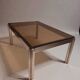 Aluminium coffee table with smoked glass by Georges Ciancimino, 1970.